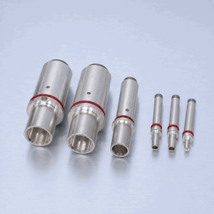 Swiss turned contact pins for electronic connectors