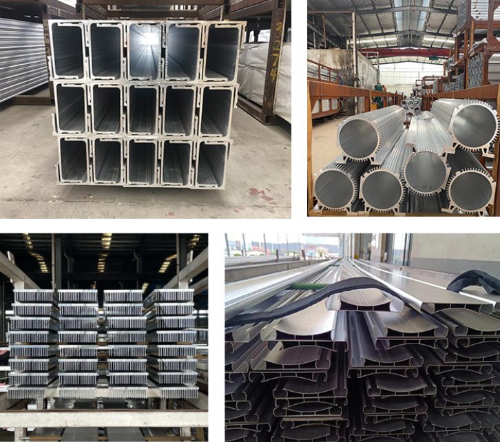 Aluminum extrusion profiles in VOLCRIX factory warehouse