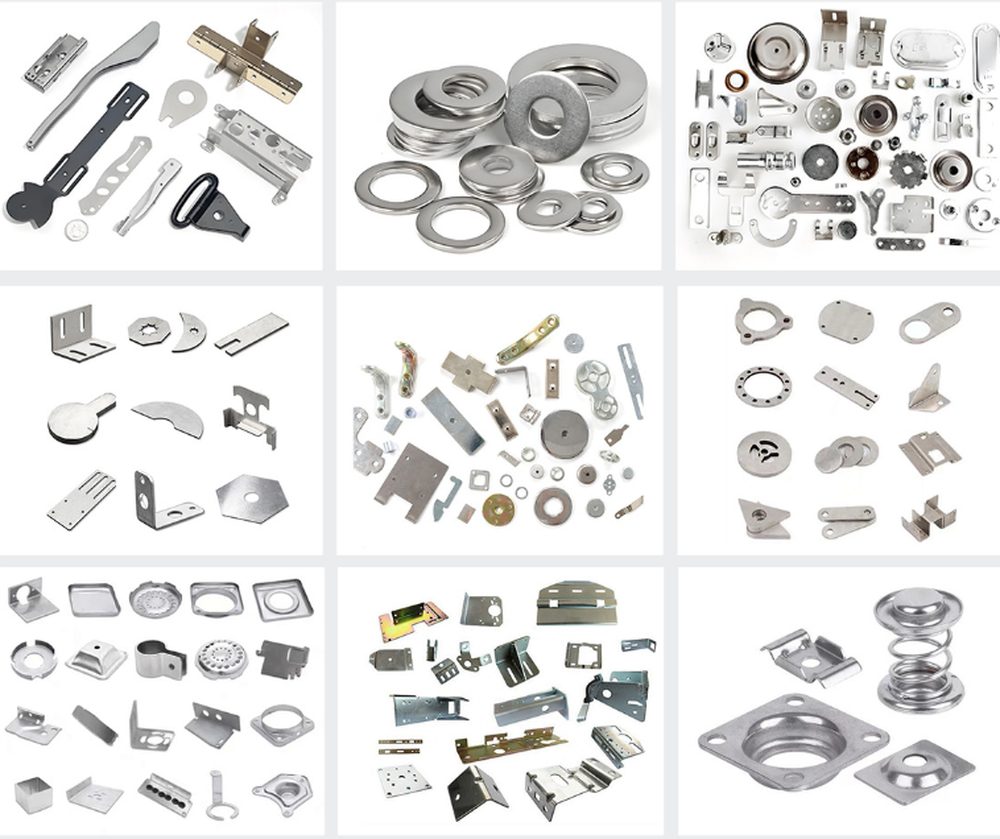 Custom sheet metal parts sample collection - brackets, connectors, and formed metal components manufactured by VOLCRIX
